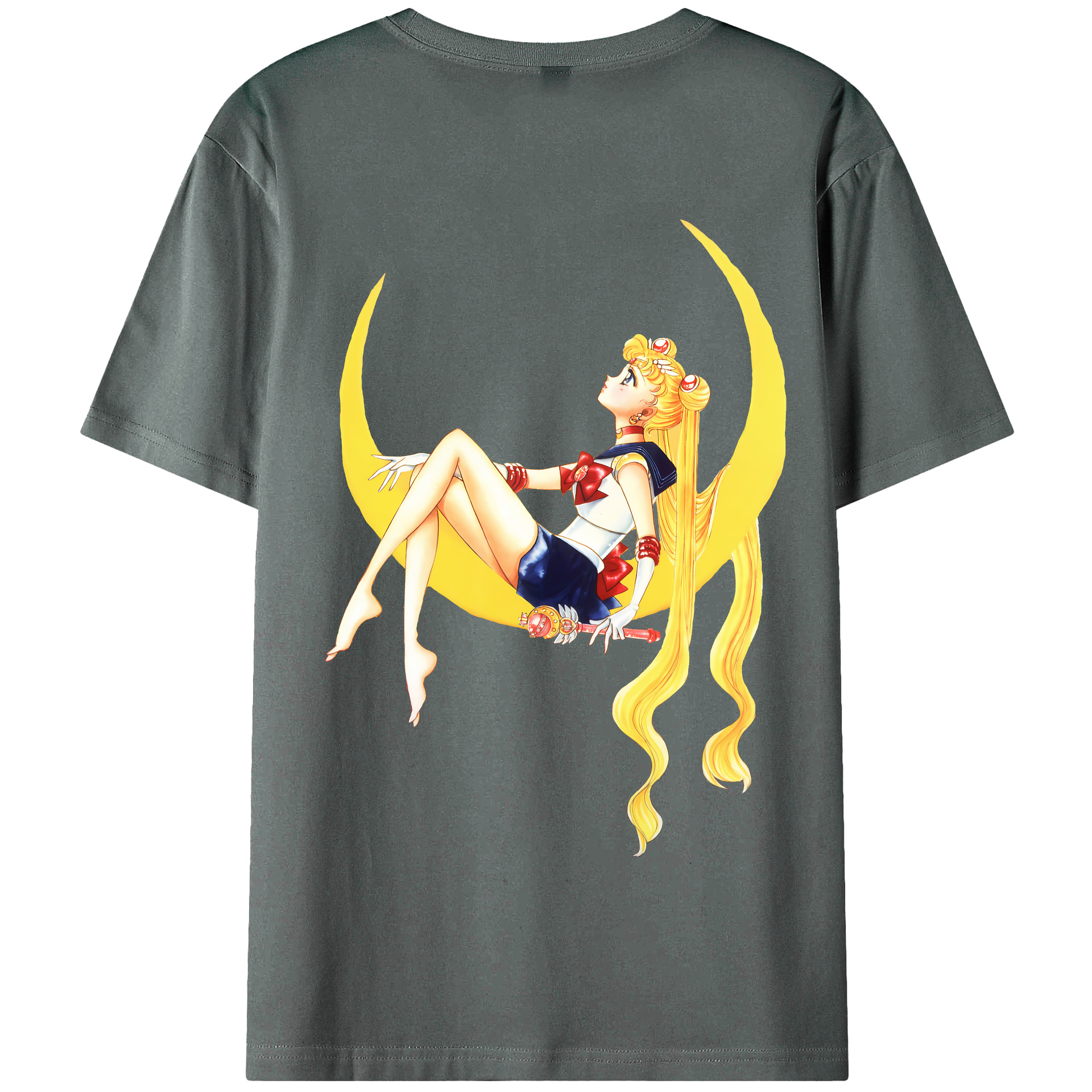 （画像用） 美少女戦士セーラームーン 月野 うさぎ つきの うさぎ Sailor Moon Tsukino Usagi 綿100％半袖Tシャツ（背面プリント）